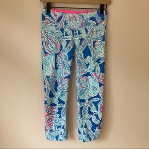 Lilly Pulitzer Luxletic crop leggings blue pink sm